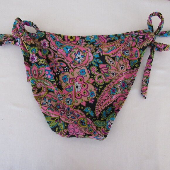 Victoria's Secret Pink Paisley Print Tie Side Bikini Bottom Women's L Large - Picture 7 of 8